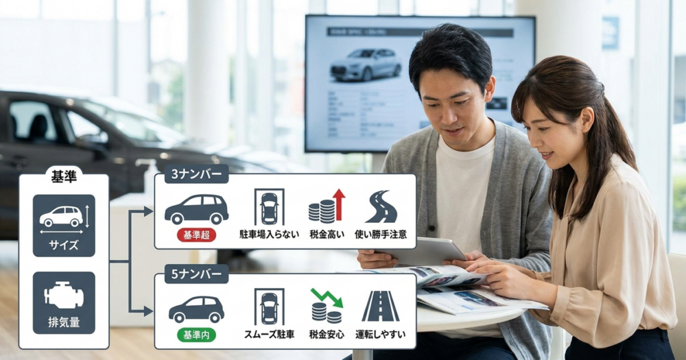3ナンバーの定義を押さえておかないと、車選びで後から困る