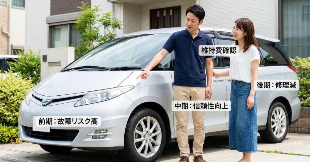 50エスティマ前期・中期・後期で維持費に差が出るポイントを確認しておく
