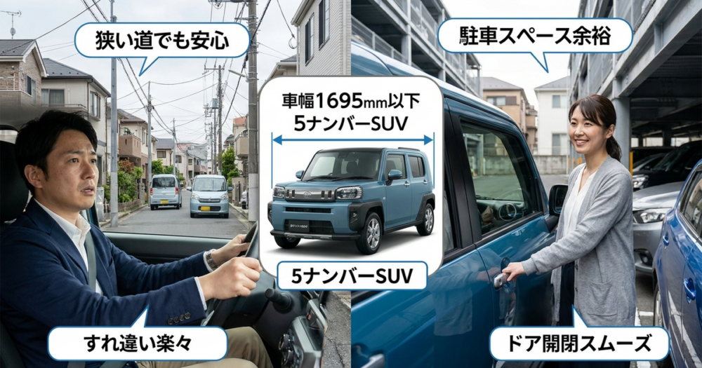 狭い道と駐車場で差が出る車幅1695mm以下の優位性
