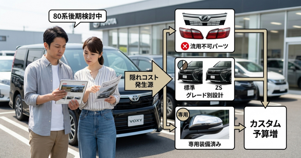 80系ヴォクシー後期型を買う前に、カスタム予算を食いつぶす「隠れコスト」がある