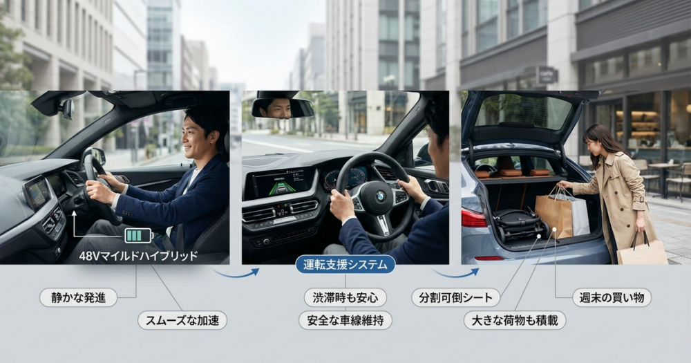 BMW2シリーズグランドクーペの機能性で日常が変わる場面