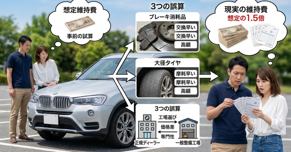 BMW X3 F25の維持費が「想定の1.5倍」になる人がやっている3つの誤算