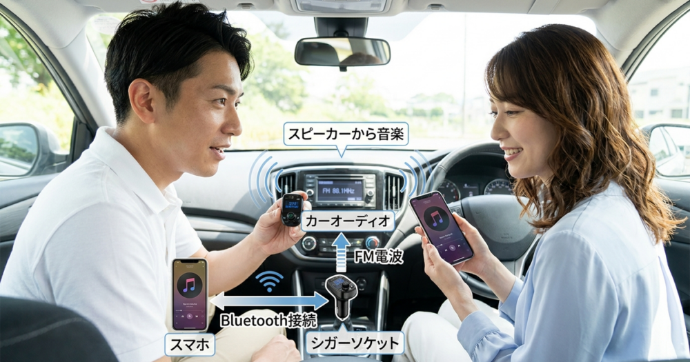 BluetoothのFMトランスミッターとは？車で音楽を聴く仕組みを整理しておく