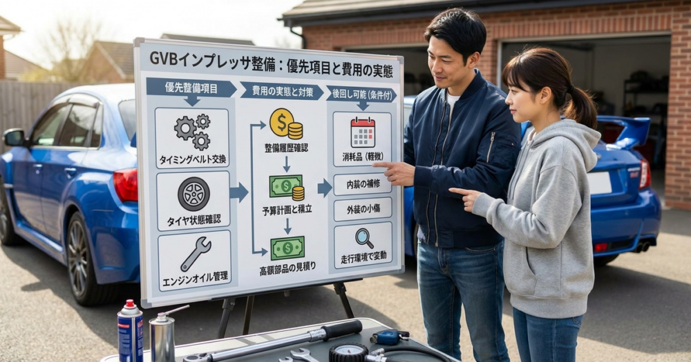 GVBインプレッサの整備で優先すべき項目と費用の実態