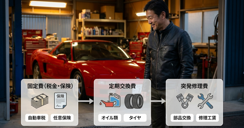 初代NSXの購入後に待ち受ける年間維持費の内訳を今から把握しておく