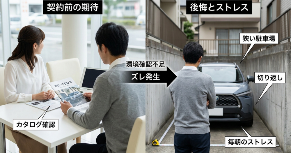 カローラクロスを買って後悔する人に共通する、契約前の