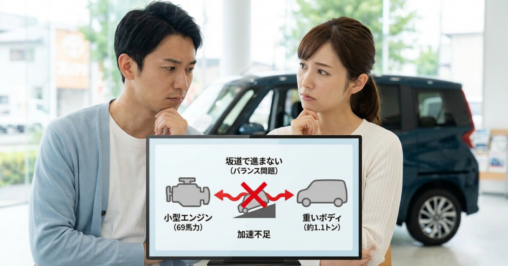 ルーミーを「やめとけ」と言われる背景にあるエンジン性能とボディバランスの問題