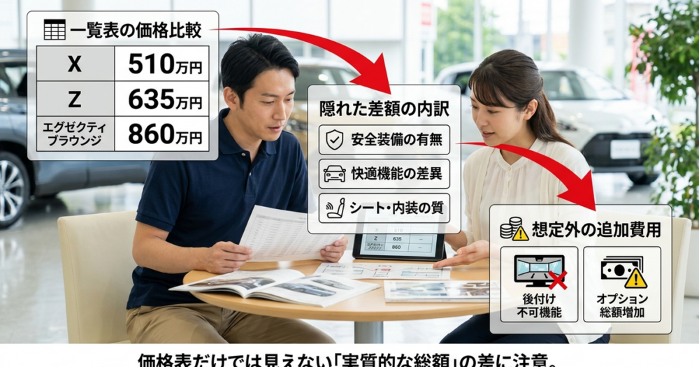 アルファード40系の値段を一覧表だけで比較していると気づかない3つの落とし穴