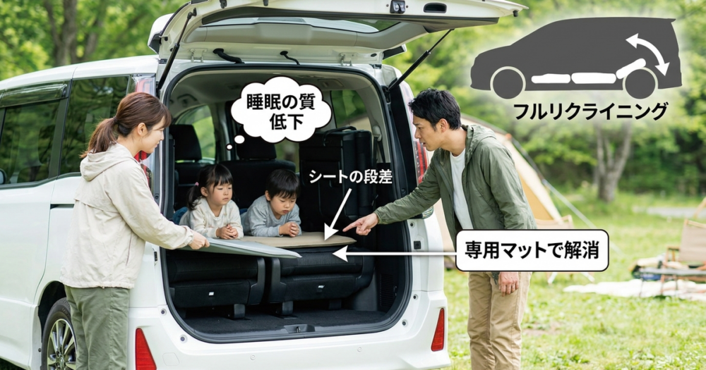 アルファードで車中泊をするなら、シート段差が睡眠の質を決めている