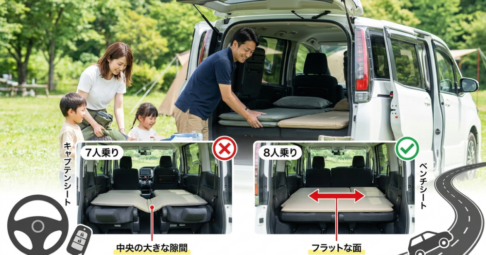 7人乗りと8人乗り、車中泊での寝心地が明確に違う構造