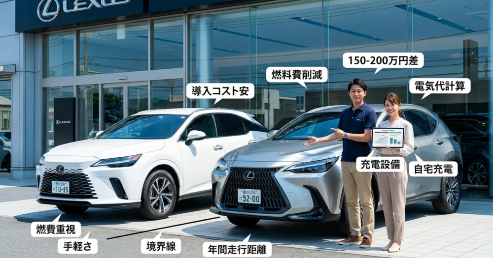 レクサスNX 450h+の新型を選ぶ前に、NX350hとの境界線を見極めておく