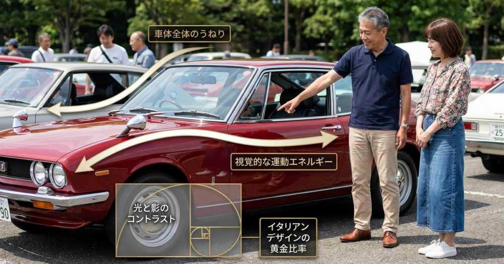 117クーペのボディラインに隠された、イタリアンデザインの黄金比率