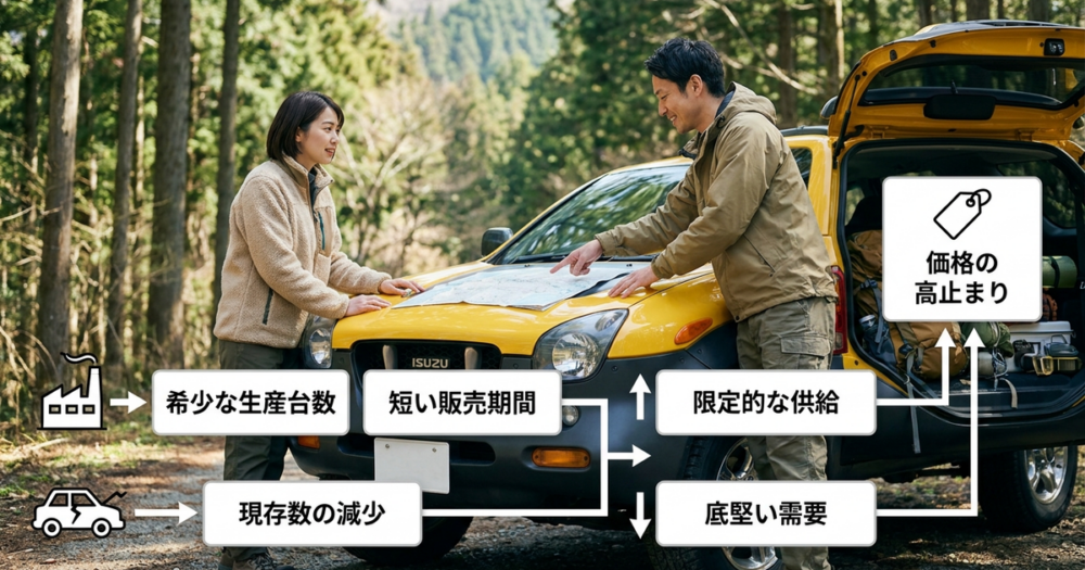 いすゞビークロスの中古車価格が高止まりしている理由を理解しておく
