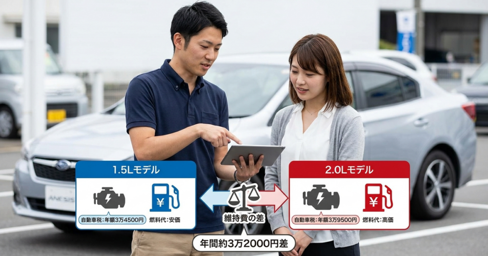 インプレッサアネシス1.5Lと2.0L、維持費で後悔しない選び方