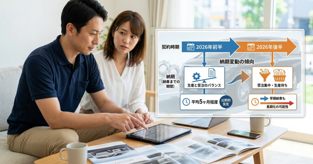 ヴェルファイアの納期を契約月ごとに見ると見えてくる傾向