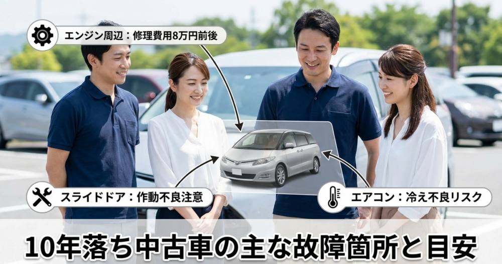 エスティマ50で故障リスクが高い箇所と修理費用を知っておく