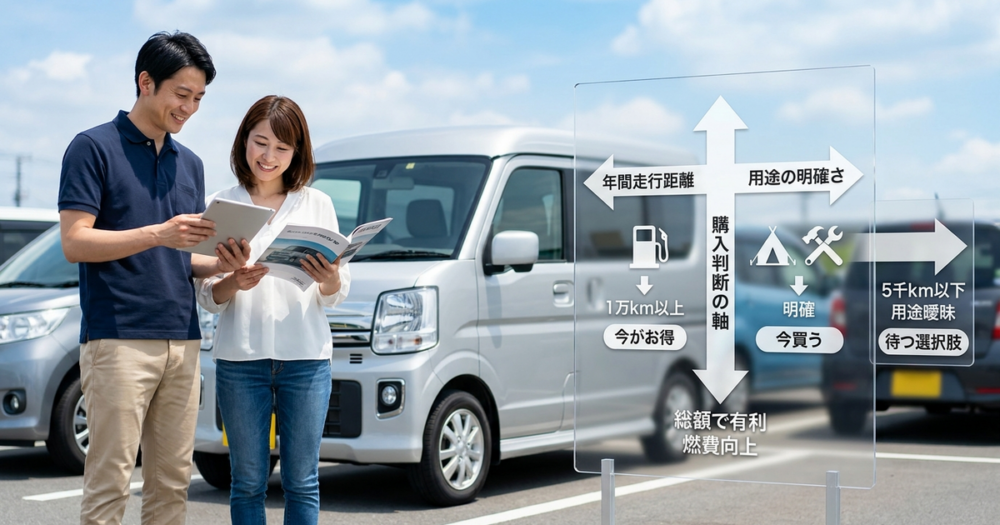 今買うべき判断軸は「年間走行距離と用途の明確さ」で決まる